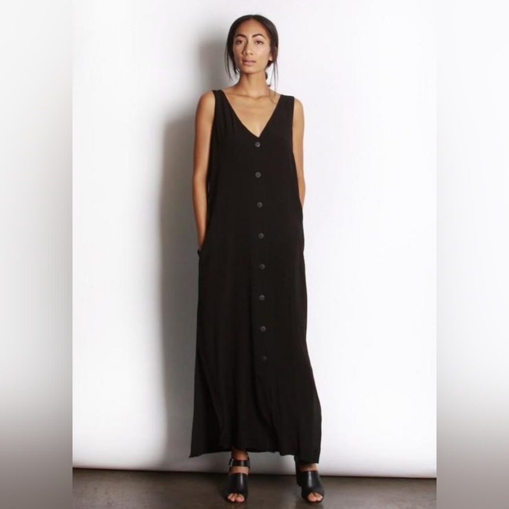 Mod Ref Oakley Rayon Blend Button Front Dress